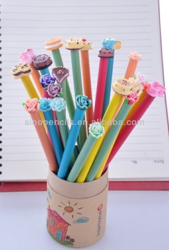 color pencil barrels HB pencil with cake eraser
