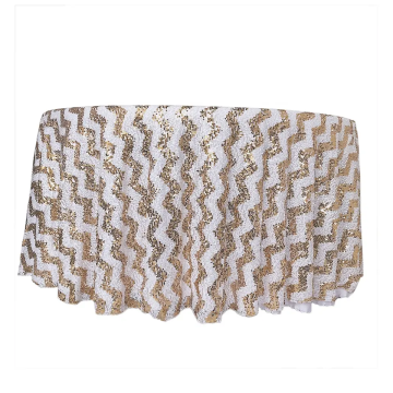 Sparkly Chevron Sequin Table Cloth - Wedding Decor