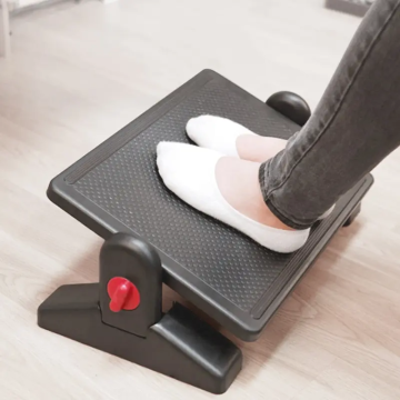 Height-Adjustable Footrest with Angle Tilting Platform for Home Office