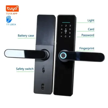 High Security Tuya WiFi Automatic Smart Door Lock with Mobile Phone Control, Biometric Fingerprint Authentication