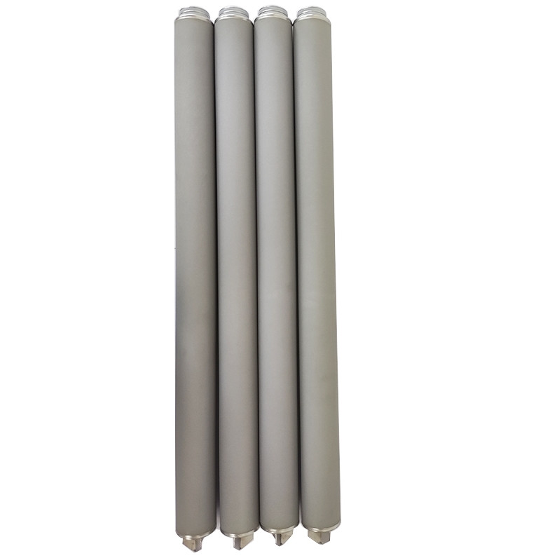 Vacuum feeder powder sintered titanium alloy filter element