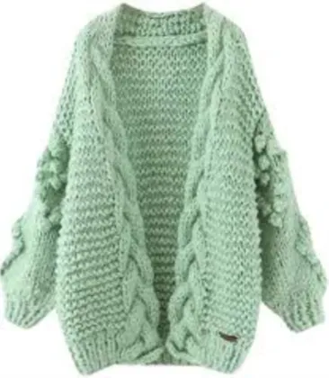 Ladies Green Knitted Jacket Wholesale