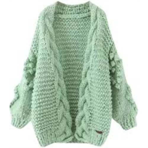 Veste en tricot vert dames en gros