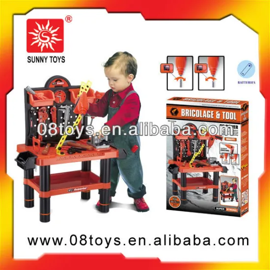 B/o plastic rolling tool truck toy