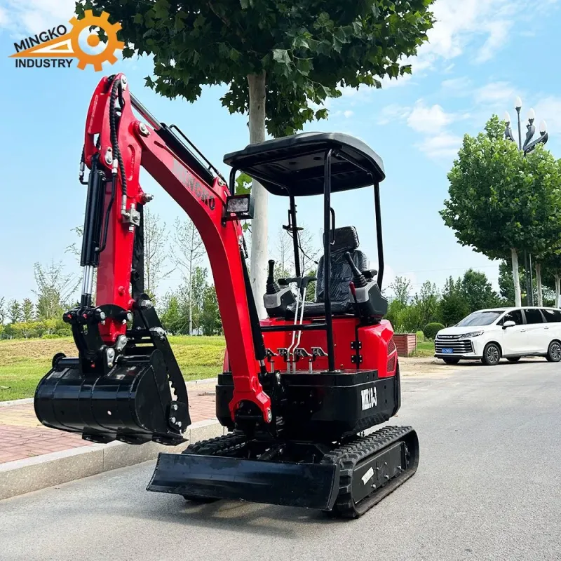 Mini Excavator with Swing Boom and Track Extension