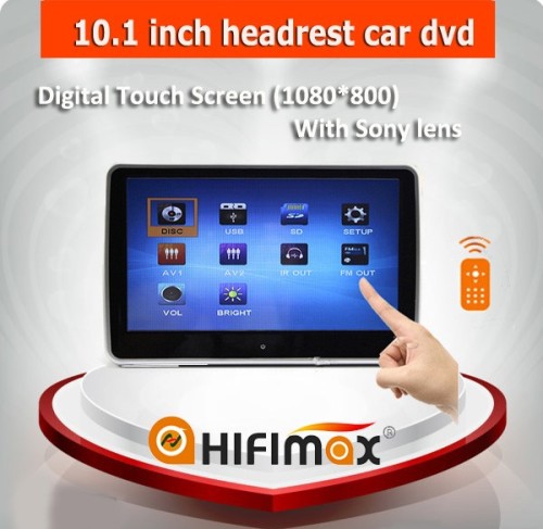 Hifimax 10 inch car headrest monitor car headrest dvd with Touch screen