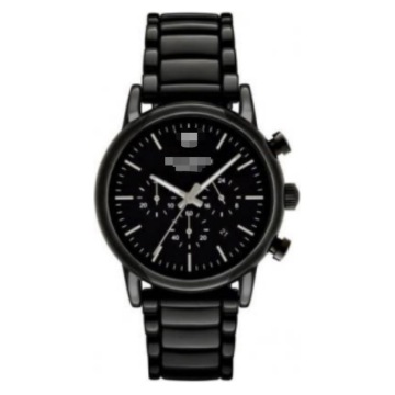 Reloj cronógrafo de cerámica negro sólido de alto brillo de 43mm para hombre, reloj negro mate con Triple subesfera luminosa, indicador de fecha, mariposa oculta