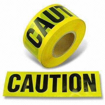 Warning Tape with 5 to 40cm Width, Customized Colors and Designs are Accepted, Made of PE
