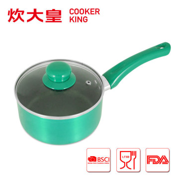 16cm aluminium nonstick saucepan with color painted bakelite handle