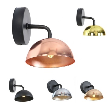 Black Gold American Industrial Metal Wall Lamp for Bedroom Bedside