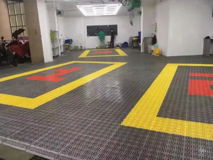 Anti Slip Car Wash Plastic PP PVC Interlocking Garage Floor Tile for Car Parking Car wash Garage Flooring pp plastic flooring