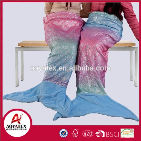 The latest design popular gradient ramp mermaid tail blanket