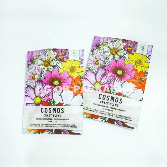 Custom Food Grade Zipper Top Plastic Bag for Flower Seeds Packaging