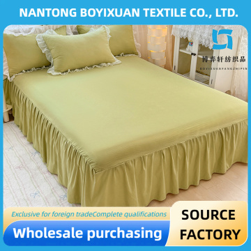 Sábana de color puro con estampado de frutas verdes