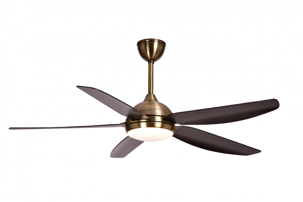 5-Blades Copper Decorative Ceiling Fan with LED