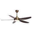 5-Blades Copper Decorative Ceiling Fan with LED