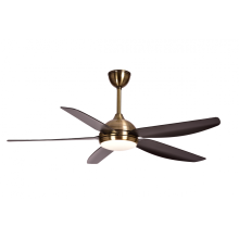 Ventilador de teto decorativo dourado com luz