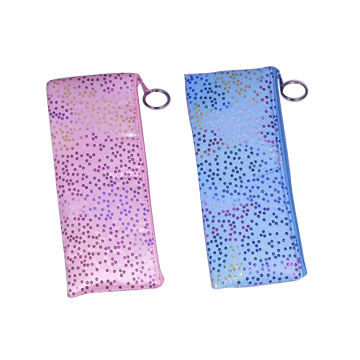 Polyester Pencil Case with Glitter Circle Printing