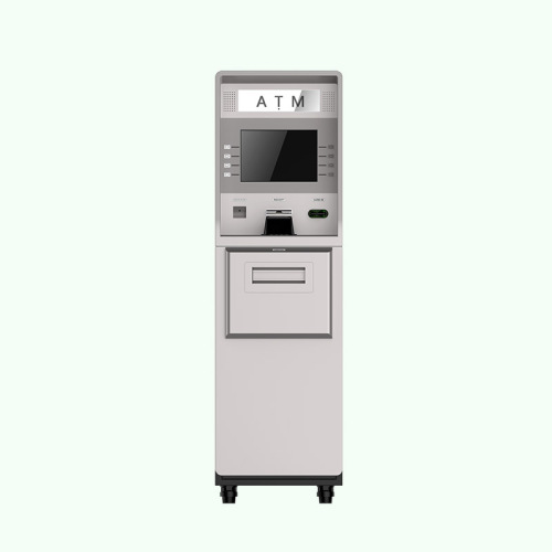 Ак түстөгү Cashpoint банкоматынын киоскасы