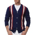 Chandard cardigan de rayures vintage pour hommes