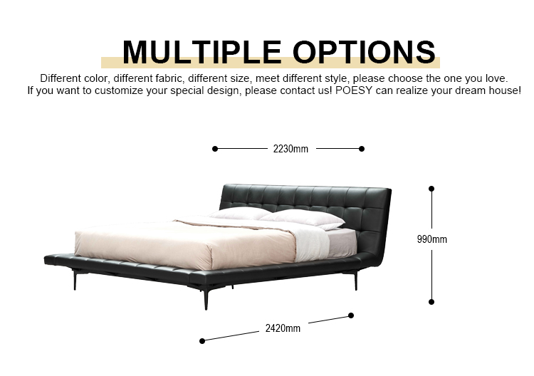 C573 Poesy High Quality Genuine Leather Bed With Modern Style 5 Jpg
