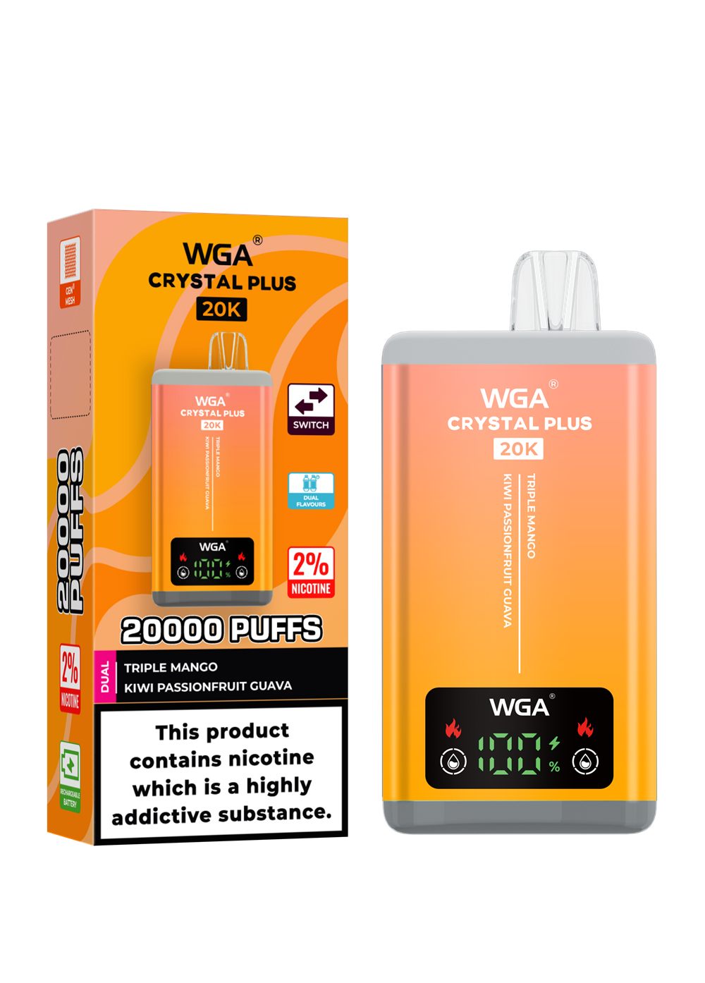 WGA 20000 Puff Vape Pen Device 5% Nic