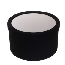 Custom Clear Top Round Velvet Black Box