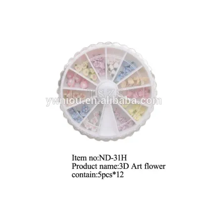 Rose-shaped Cute Handmade Ceramic Flower Nail Art Decoration