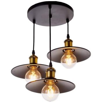 Shinetime 3-Light Industrial Black Metal Pendant Lamp