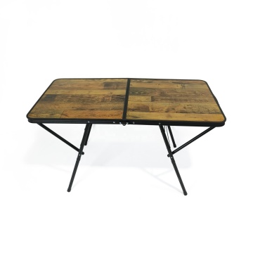 Portable Folding Picnic Table with Adjustable Legs: Bamboo Wooden Outdoor Camping Table for Everest and Beyond