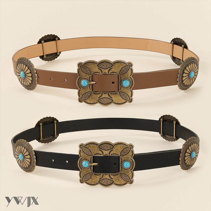Elegant Carved Belt for Bohemian Style