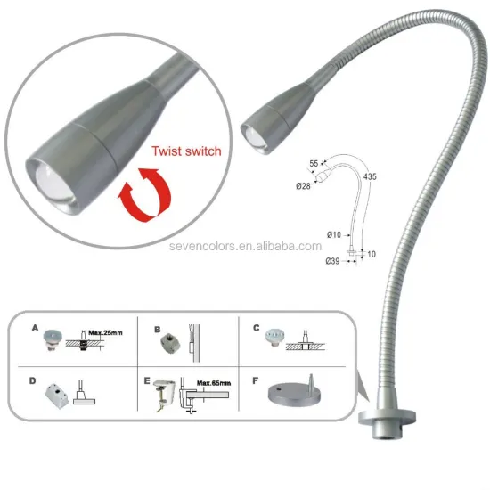 12V LED Reading Light - Twist Switch Bedside Lamp (SC-E101D)