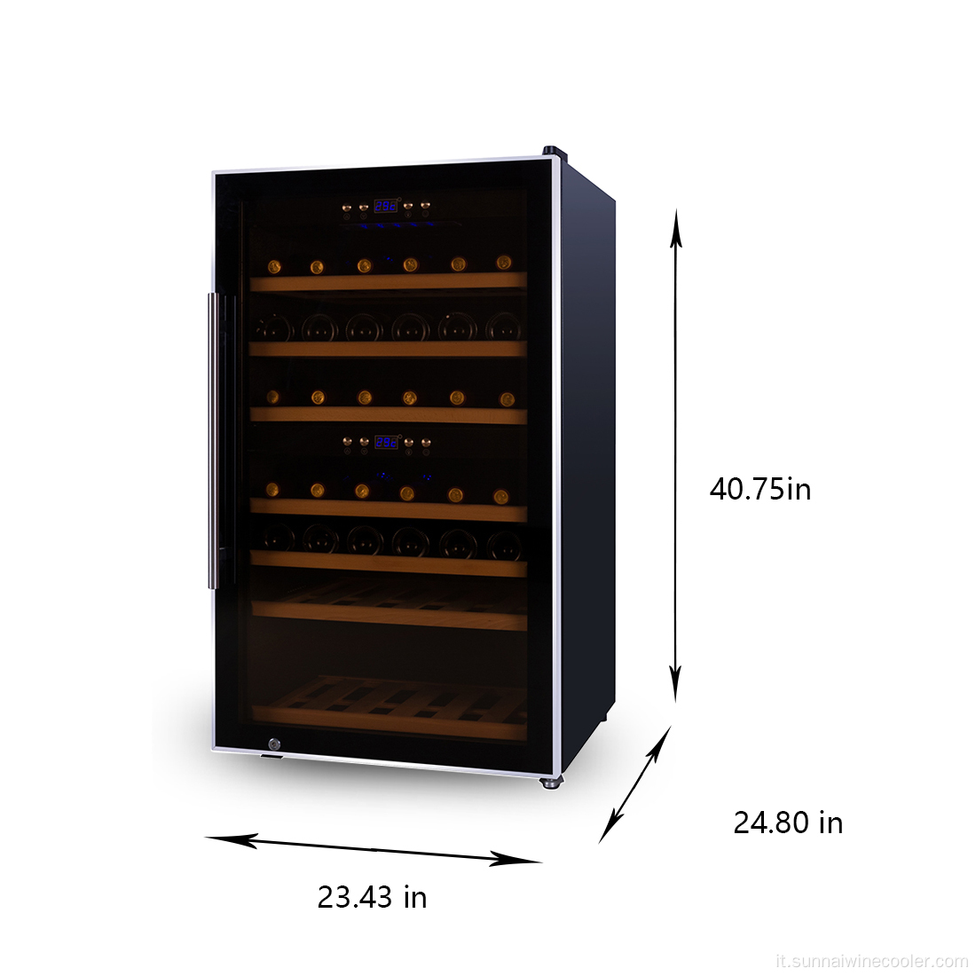 66 bottiglia di operazione silenziosa del vino vino mobile in frigorifero