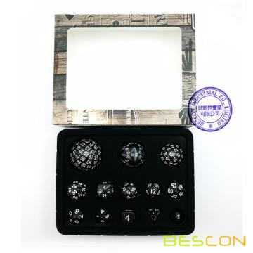 Bescon conjunto de dados poliédrico conjunto 13pcs D3-D100, 100 lados dados conjunto opaco negro