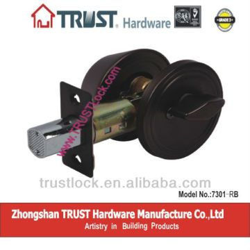 TRUST ANSI Grade 3 Single Deadbolt Lock with brass cylinder