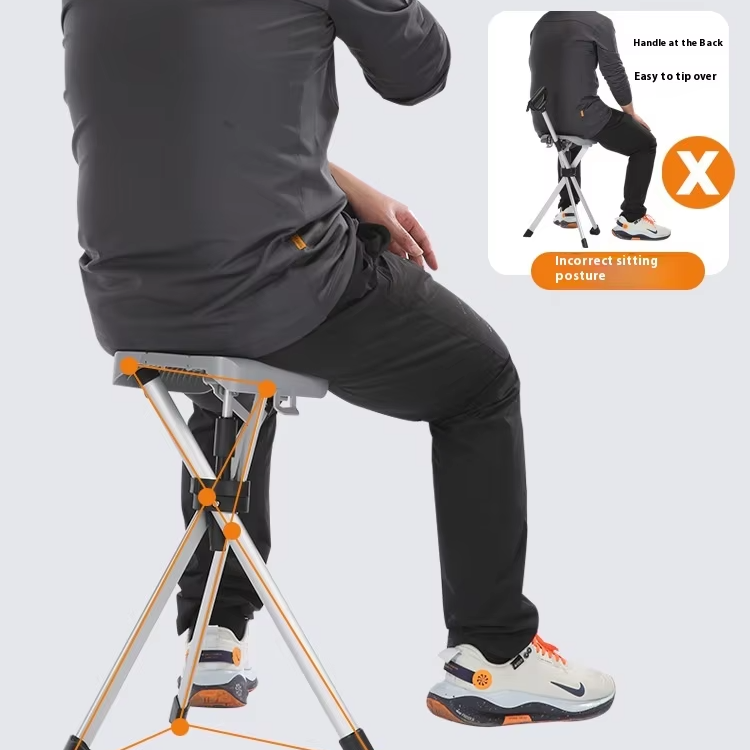 One-Key Switch Anti-Slip Aluminum Alloy Folding Stool Multi-Functional Outdoor Chair for Mountaineering & Rehabilitation Therapy3