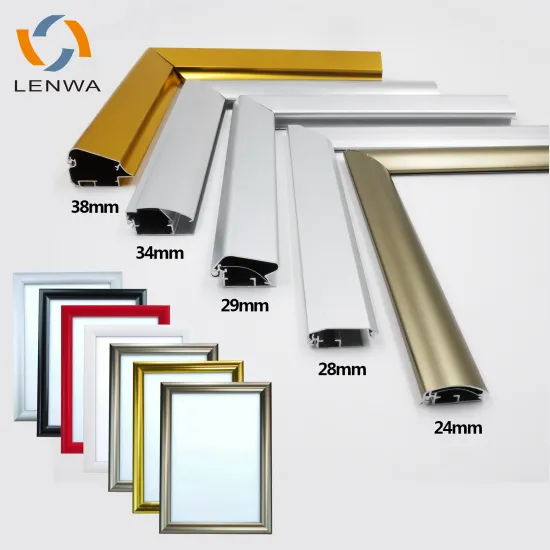 LENWA Factory Standard Aluminium Poster Snap Frames in Various Profiles with Mitred Corners