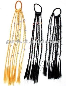 Kids Braided Hair Extensions kidsfake hair hair ornaments decorated with Colored Beads