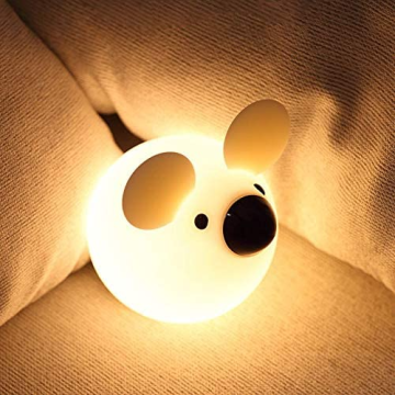 Cute Silicone Mouse-Shaped LED Dimmable Bedside Lamp for Kids