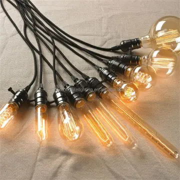 Vintage Edison Carbon Filament Lamp 40w/60w E27 Amber Glass