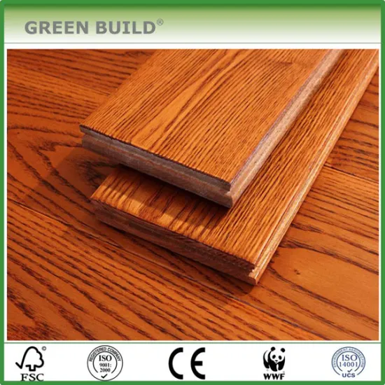 Fire retardant Ash Hand scraped Yellow Solid Wood Flooring