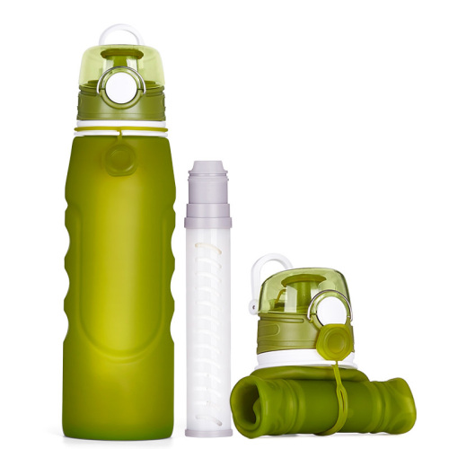 1000ml camping filter silicone water bottles