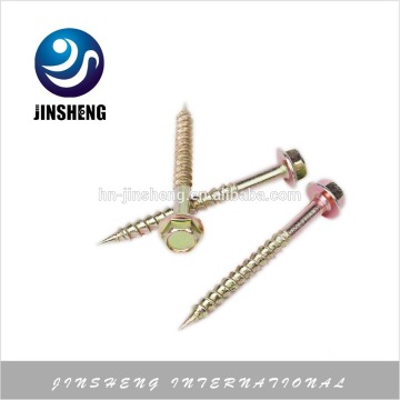 Hex head self tapping screw yellow zinc plated