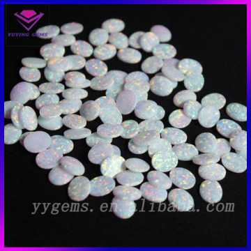 Bulk Sale Lab Created Fire Opal White Color Cabochon Cab Loose Gemstone