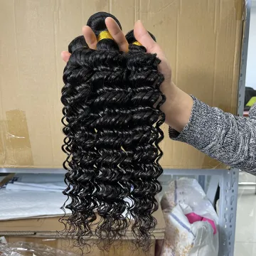 Mink Deep Wave human Hair Bundles Indian,10a Human Hair Bundles With Closure,Wholesale Raw Indian Virgin Hair Vendors Bundles