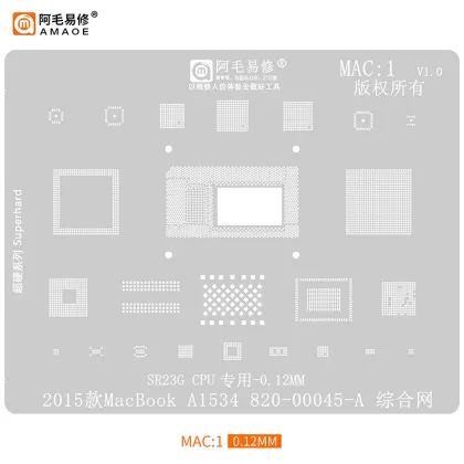 Tin Mesh BGA Reballing Stencil for Microsoft Surface Tablet/Notebook SSDPEBKF128G7 SF1 by Amaoe Steel Planting