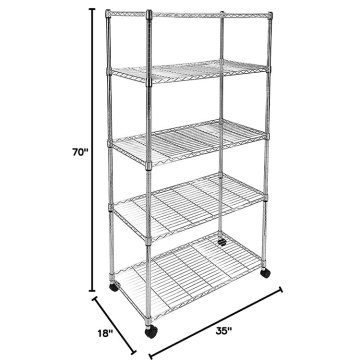 Industrial Mobile NSF Storage Wire Regale mit Rizinus