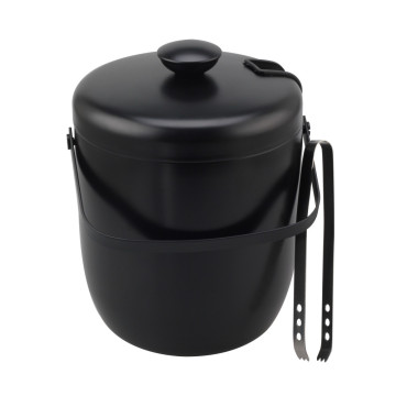 3L Double Wall Stainless Steel Black Ice Bucket