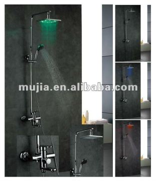 Temperature Senor Control 3 Colors LED Light Bathroom Water Shower Faucet
