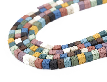 loose bead wholesale natural square lava beads for jewelry making
